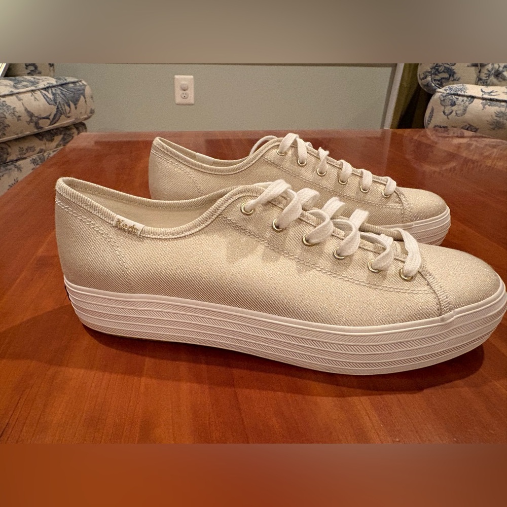 NWOT Keds platform Gold Sneakers
